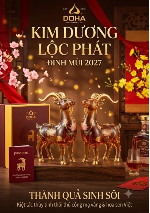Rượu linh vật dê Kim Dương Lộc Phát
